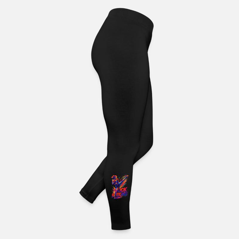 Power-Kick: Colorful kickboxer for strong women Women’s Jersey Leggings