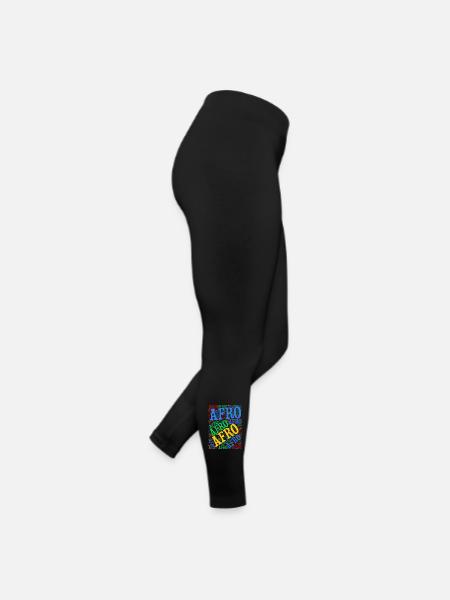 t-shirt Afro word cloud t-shirt gift idea - Women’s Jersey Leggings - black - Right