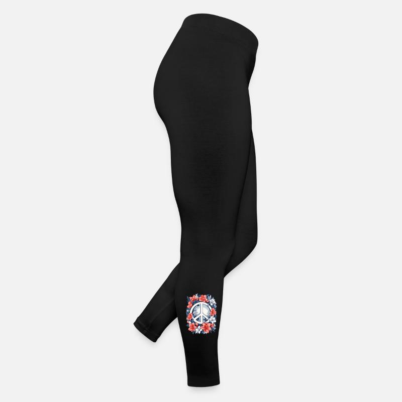 Friedenszeichen mit Blumen Frauen Jersey Leggings