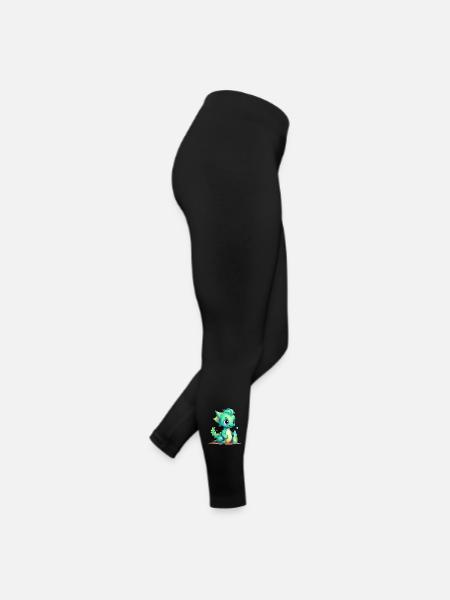 Bébé Dragon Vert avec Chemise Magic Bottle - Legging en jersey Femme - noir - Droite