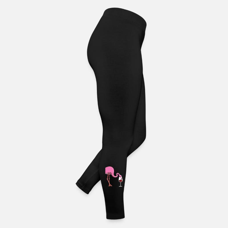 Flamingo mit Weinglas Frauen Jersey Leggings