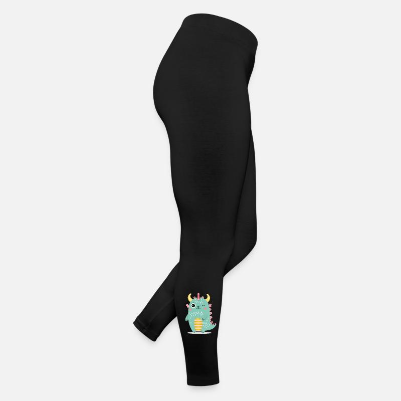 Cute Monster with Colorful Horns Women’s Jersey Leggings