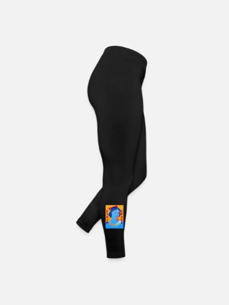 Zeitlose Pop Art Frau mit Farbkontrast - Frauen Jersey Leggings - Schwarz - Rechts