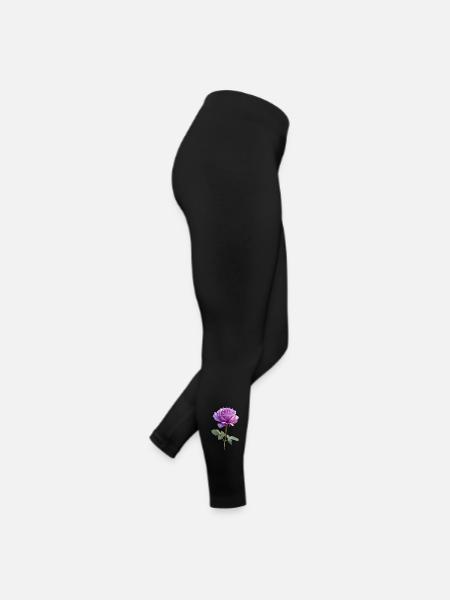 Violet Purple Rose - Women’s Jersey Leggings - black - Right