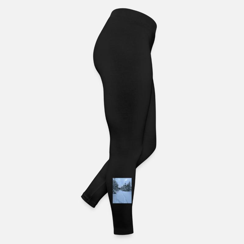 Winter trails in snow forest Women’s Jersey Leggings
