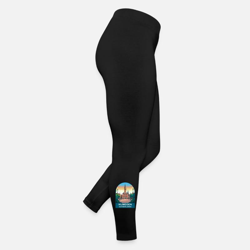 Affiche de voyage urbain vintage de Nimègue, Pays-Bas Legging en jersey Femme