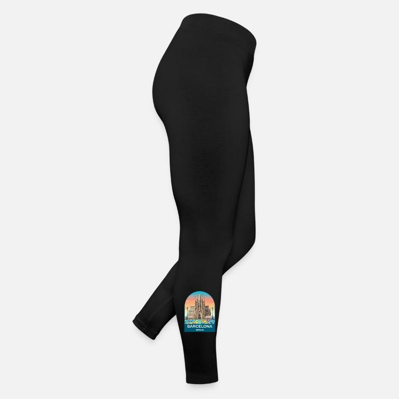 Affiche de voyage vintage de Barcelone, Espagne Legging en jersey Femme