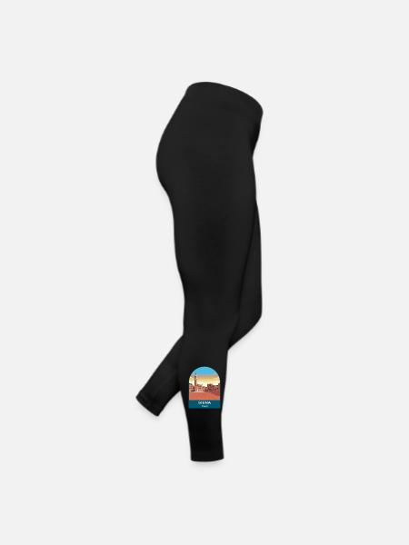 Art d’affiche de voyage vintage à Sienne, Italie - Legging en jersey Femme - noir - Droite