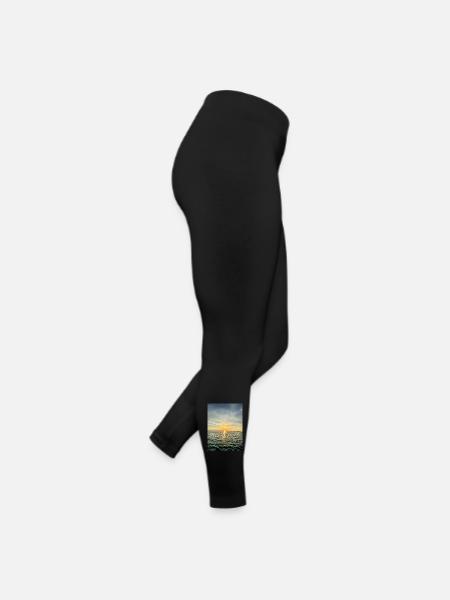 Coucher de soleil au bord de la mer Atmosphère du soir - Legging en jersey Femme - noir - Droite