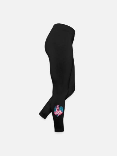 50s Diner Pin-Up: Retro Rockabilly Style - Frauen Jersey Leggings - Schwarz - Rechts