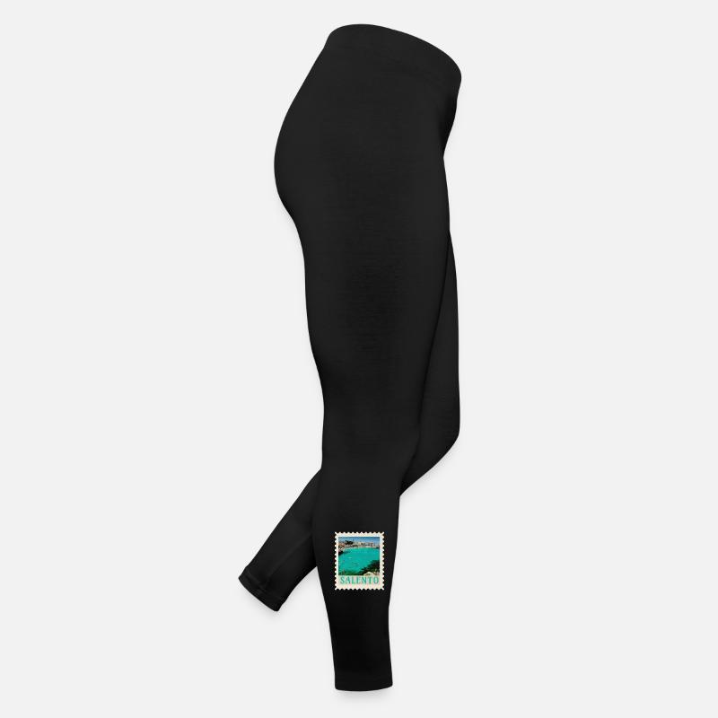 Salento Turquoise Beach Retro Poster Women’s Jersey Leggings