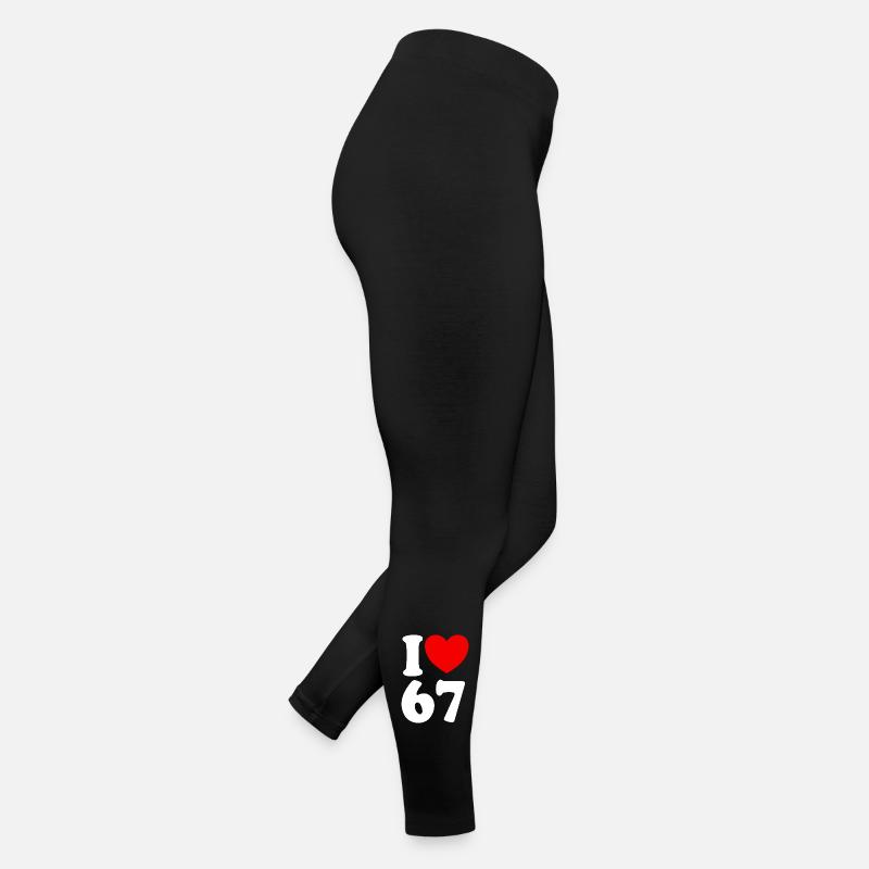 Fun 67 Numéro 6-7 I Cœur 6 7 Six Sept Legging en jersey Femme