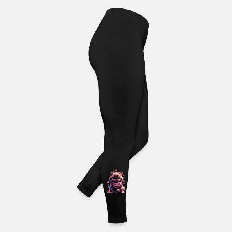 Chaton douillet écharpe rose Legging en jersey Femme
