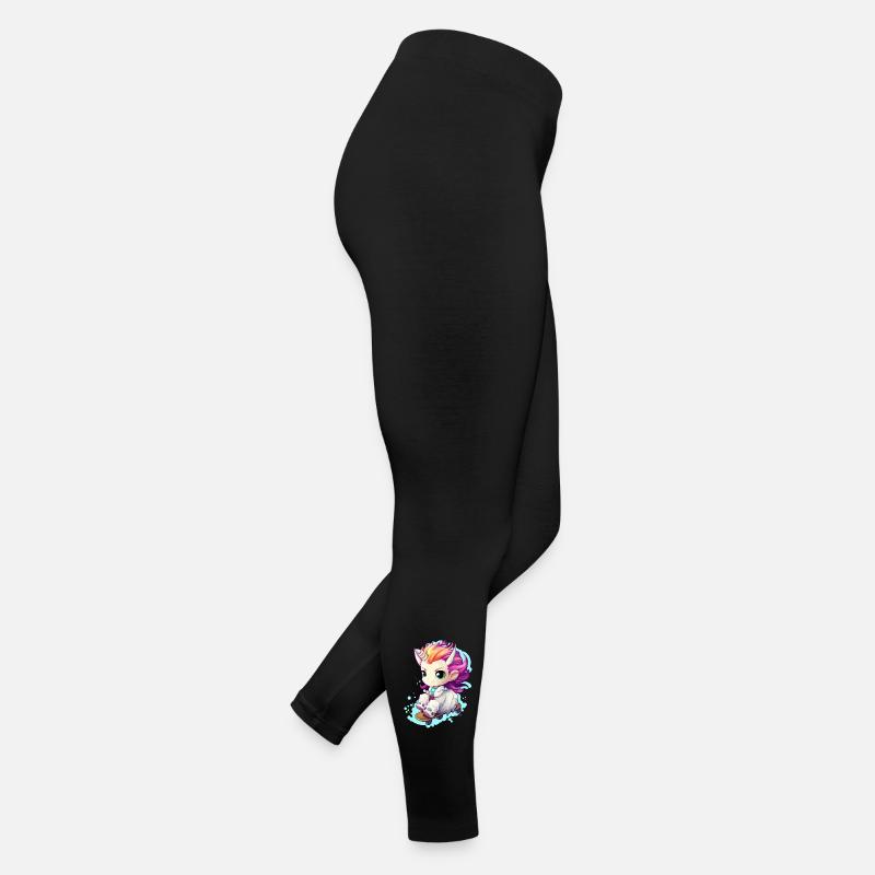 Licorne arc-en-ciel sur skateboard Legging en jersey Femme