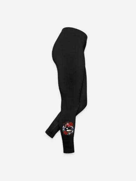 Orca im japanischen Irezumi Tattoo Stil - Frauen Jersey Leggings - Schwarz - Rechts