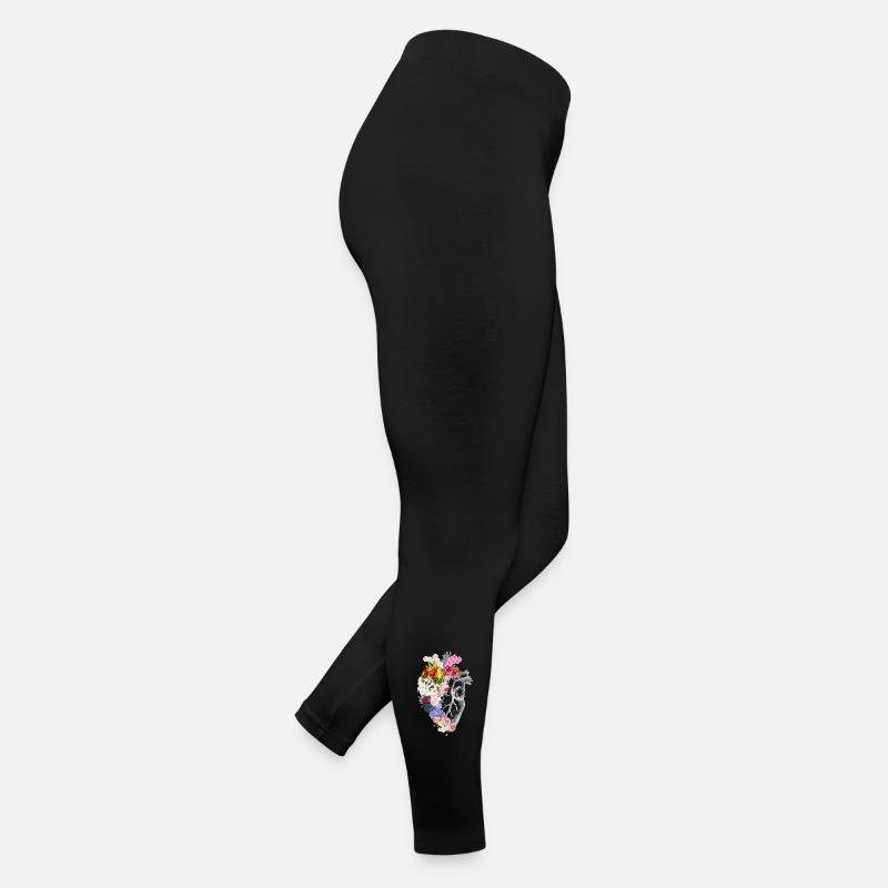 Florales anatomisches Herz Frauen Jersey Leggings