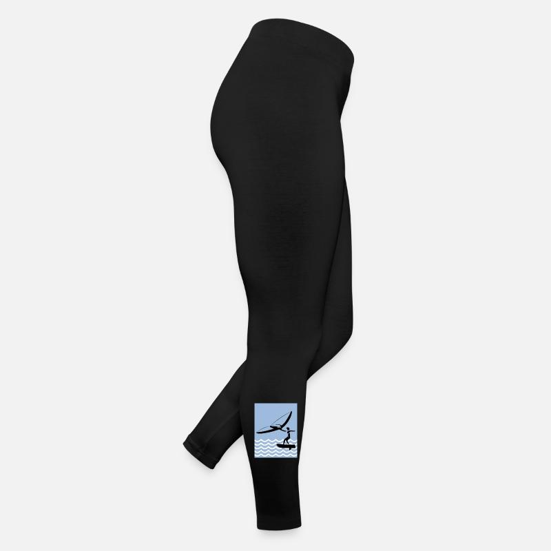 Silhouette de wingfoil en bord de mer Legging en jersey Femme