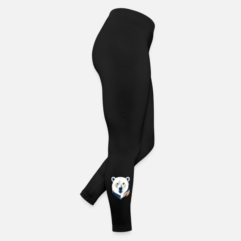 Motif de dessin de tête d’ours polaire Legging en jersey Femme