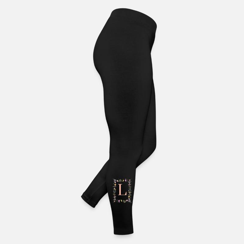 Florale Initialen "L", Buchstaben Monogramm  Frauen Jersey Leggings