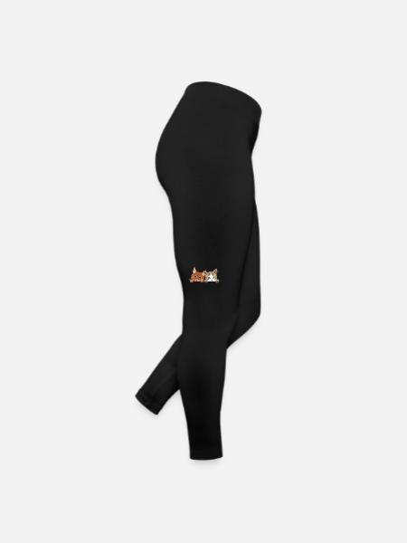 Jeter un coup d’œil mignon deux chats - Legging en jersey Femme - noir - Droite
