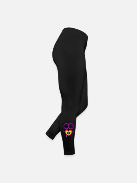 lesbisch Frauen weibliche Symbole CSD - Frauen Jersey Leggings - Schwarz - Rechts
