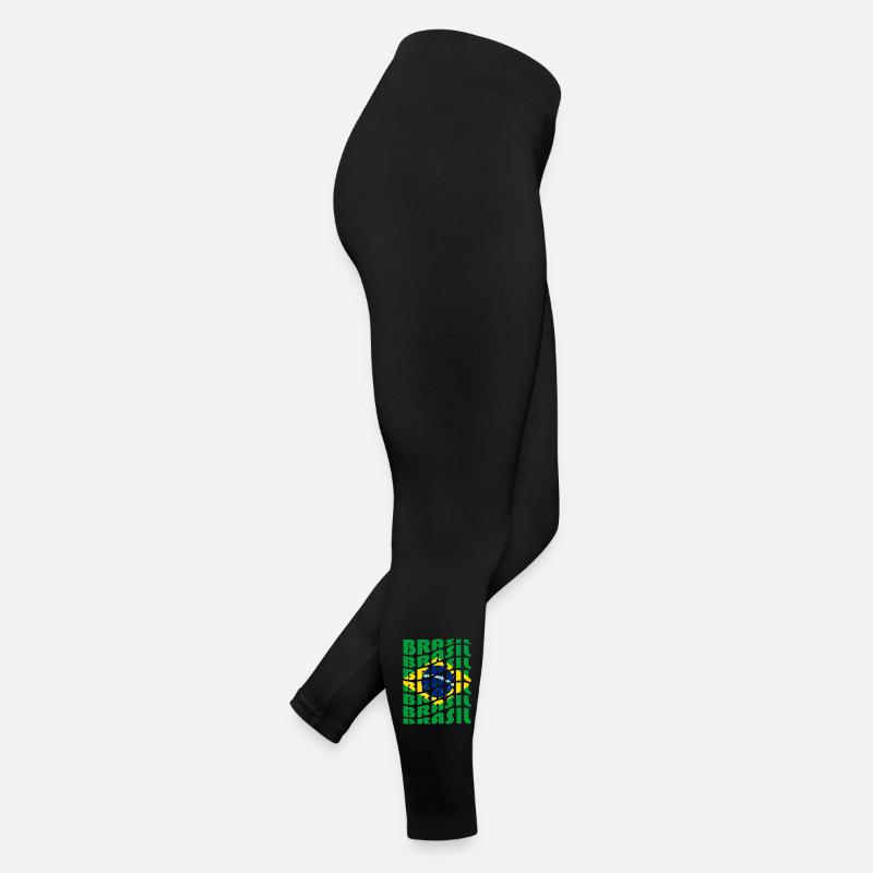 Brazil Lettering Flags Design Women’s Jersey Leggings