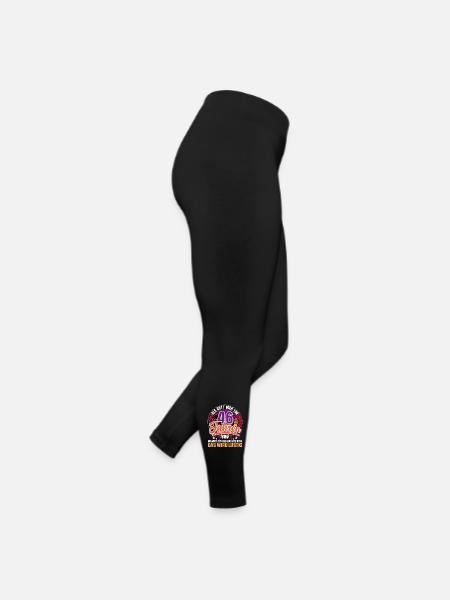 46. Geburtstag Als Gott Mich Schuf Vor - Frauen Jersey Leggings - Schwarz - Rechts