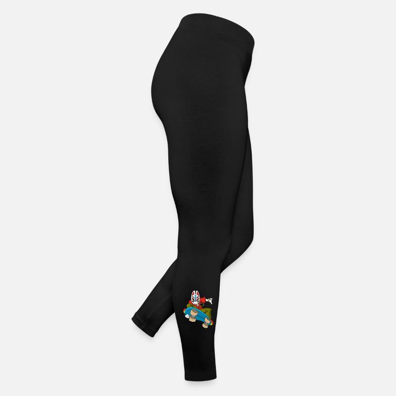Renard étrange en skateboard - Legging en jersey Femme - noir