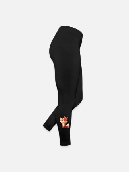 Fox with Butterfly - Women’s Jersey Leggings - black - Right