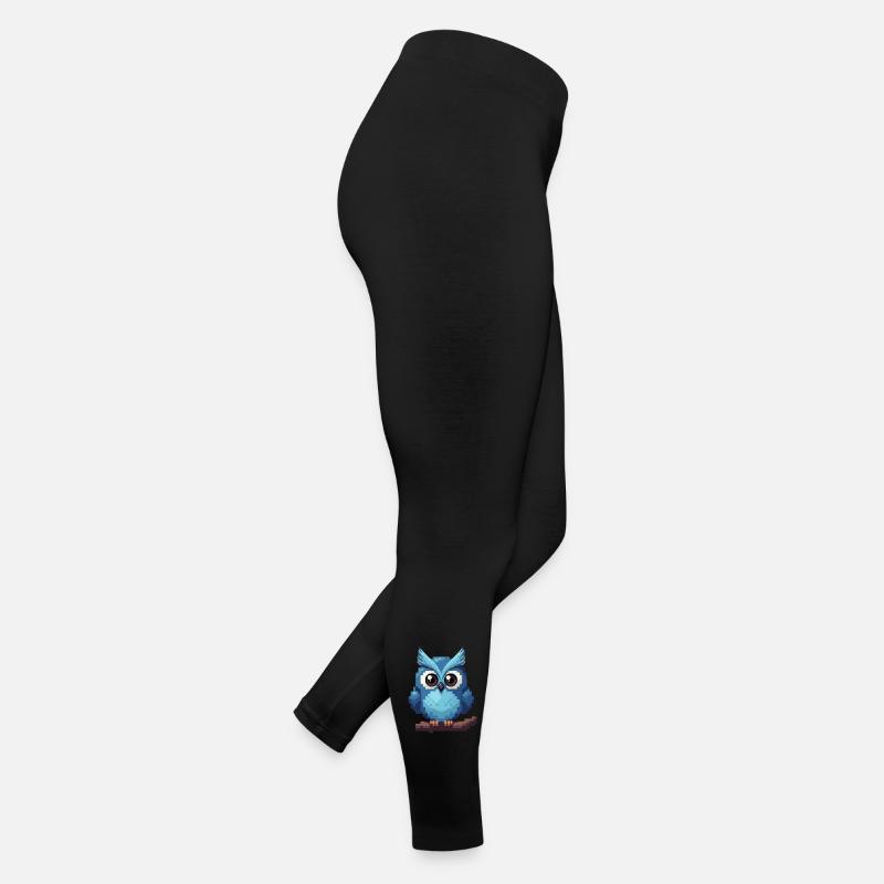 Pixel Owl – Retro 8-Bit Style Women’s Jersey Leggings