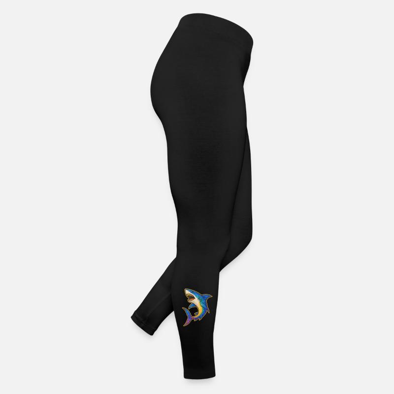 Hai | Rainbow Shark Patch Art Frauen Jersey Leggings