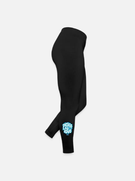 PEACE LOVE #3 - let's talk - Women’s Jersey Leggings - black - Right