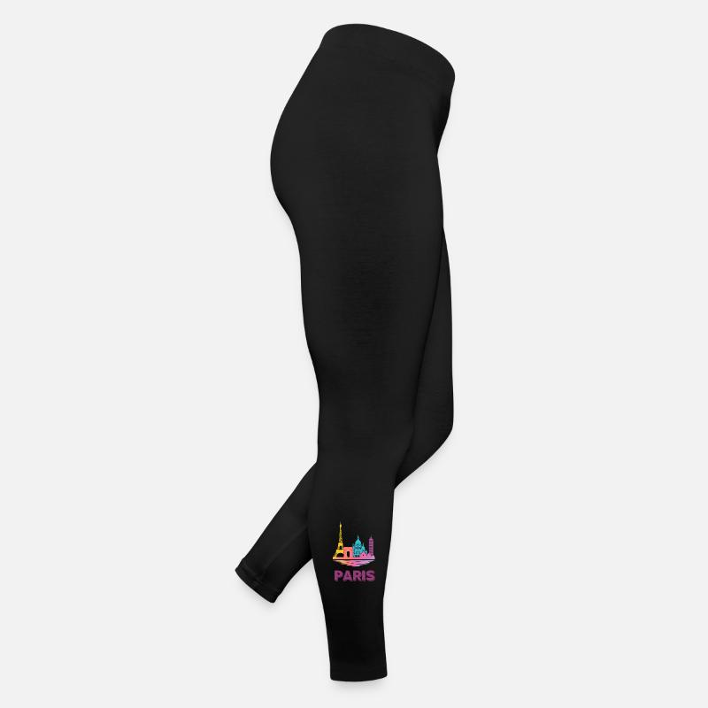 Silhouette de la silhouette de la silhouette de la ligne d’horizon en gradient de Paris Legging en jersey Femme