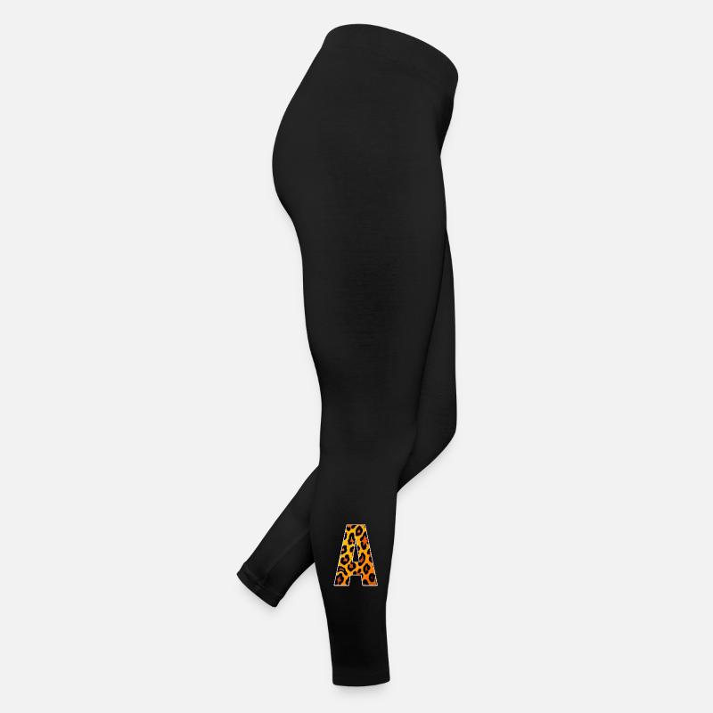 Leopard A-Buchstabe Print Frauen Jersey Leggings