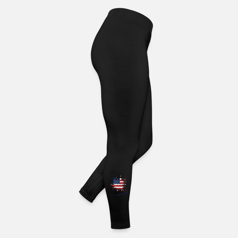 Impression d’art éclaboussée du drapeau américain Legging en jersey Femme