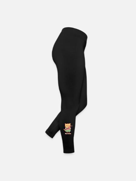 Chat roux mignon Barista Purrista - Legging en jersey Femme - noir - Droite