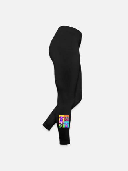 Hunde Riesenschnauzer Hund - Frauen Jersey Leggings - Schwarz - Rechts