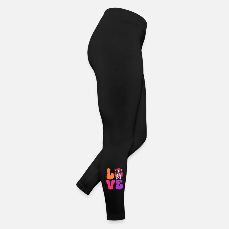 Hund Boston Terrier Frauen Jersey Leggings