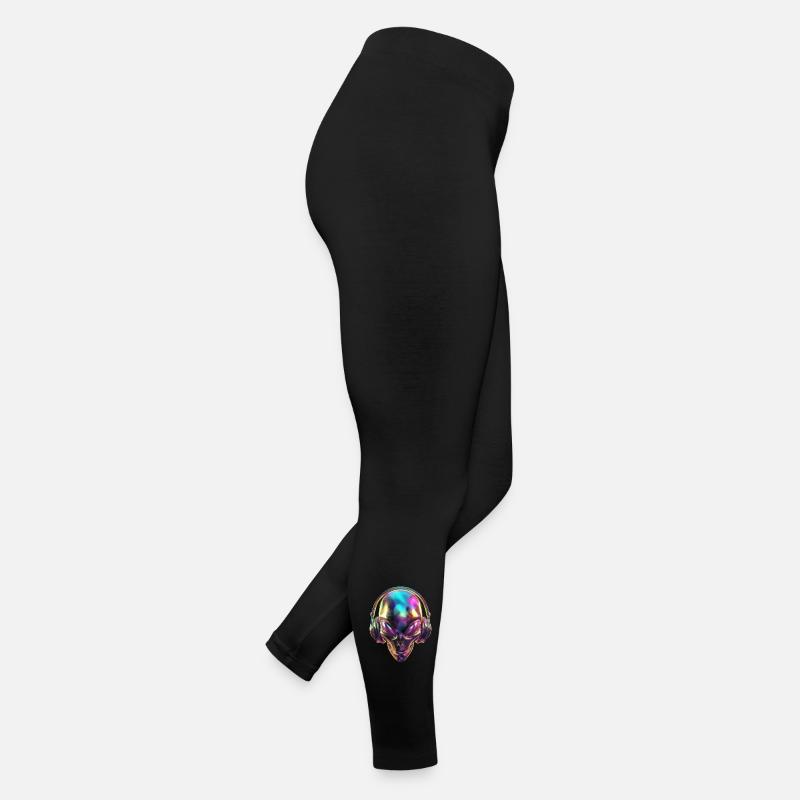 Chromatischer Alien-Kopf mit Kopfhörern Frauen Jersey Leggings