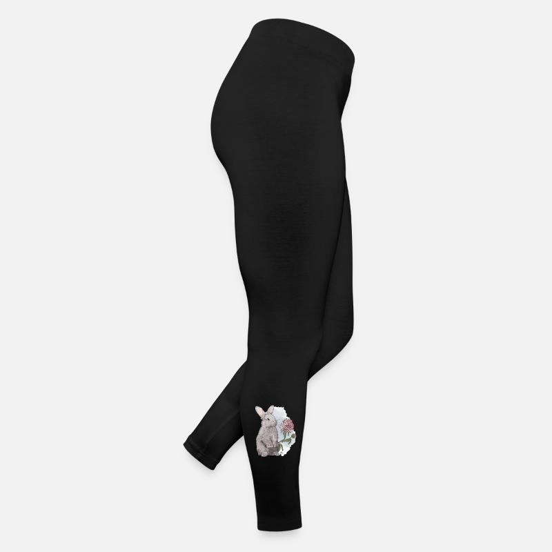 Veganuary 2024 Rabbit - Women’s Jersey Leggings - black