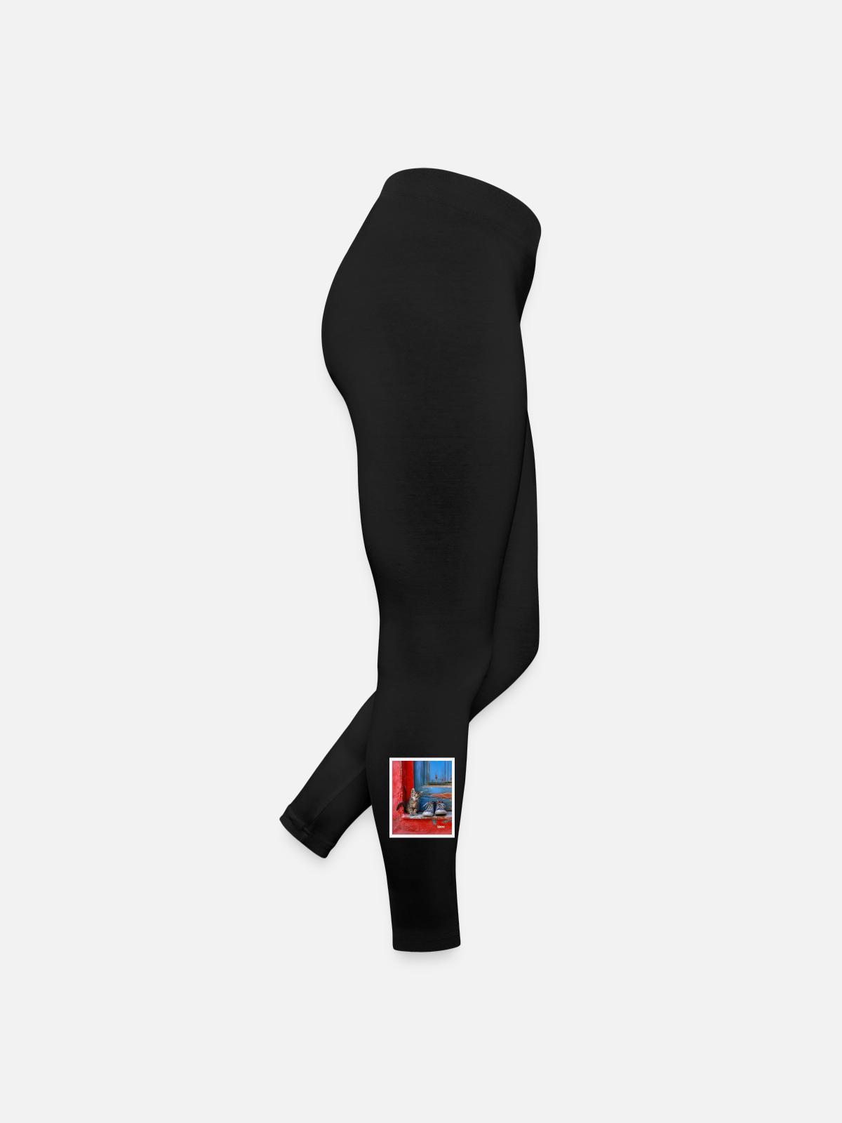 sweet cat - Women’s Jersey Leggings - black - Right