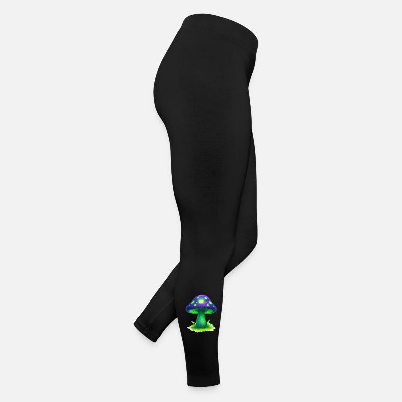 Glowing Mushroom Neon Forest Women’s Jersey Leggings