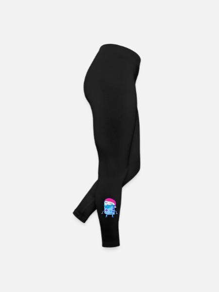 Kawaii Christmas Robot Santa Bot - Women’s Jersey Leggings - black - Right