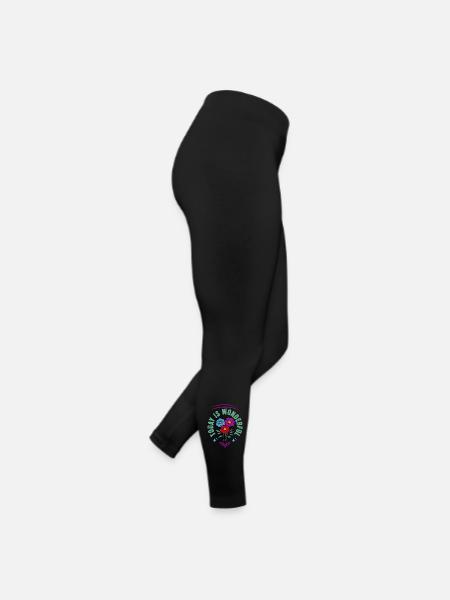Motivation Das Heute ist wunderbar - Frauen Jersey Leggings - Schwarz - Rechts