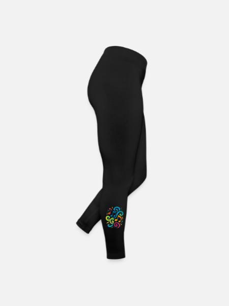Bunte Musiknoten - Frauen Jersey Leggings - Schwarz - Rechts