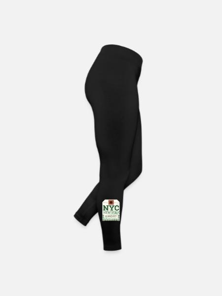 NYC Bold Passport Stamp - Women’s Jersey Leggings - black - Right