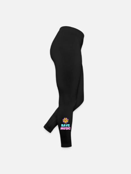 Sunshine Rave Music Néon Design - Legging en jersey Femme - noir - Droite