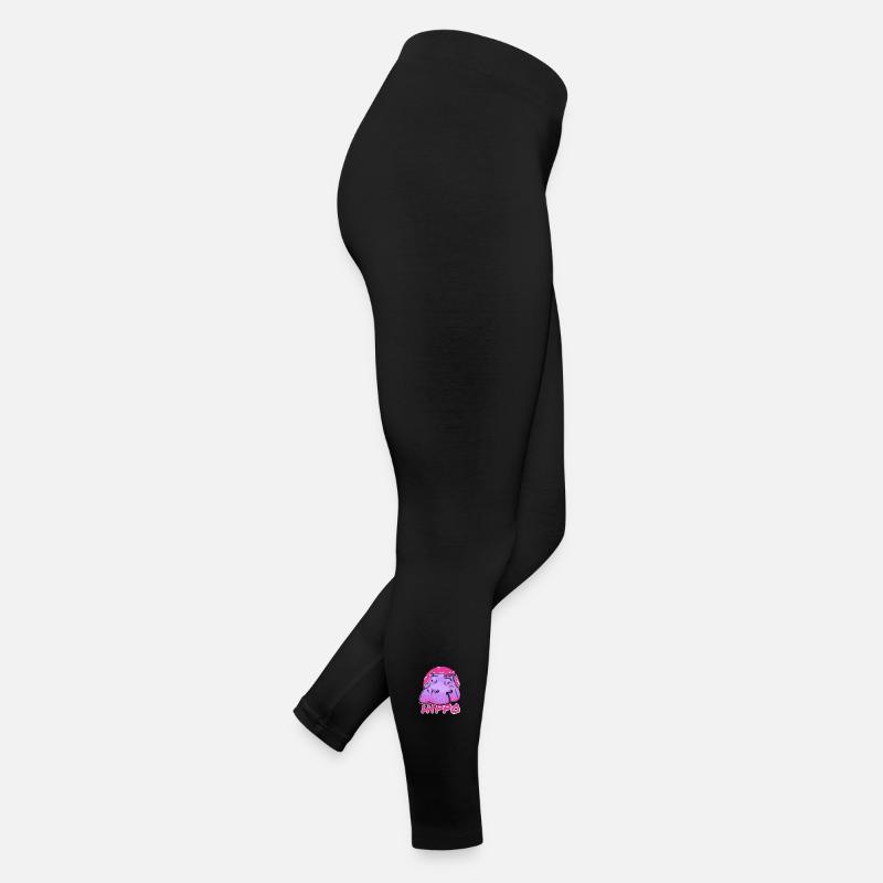 Cute Hippo with Pink Bow Women’s Jersey Leggings