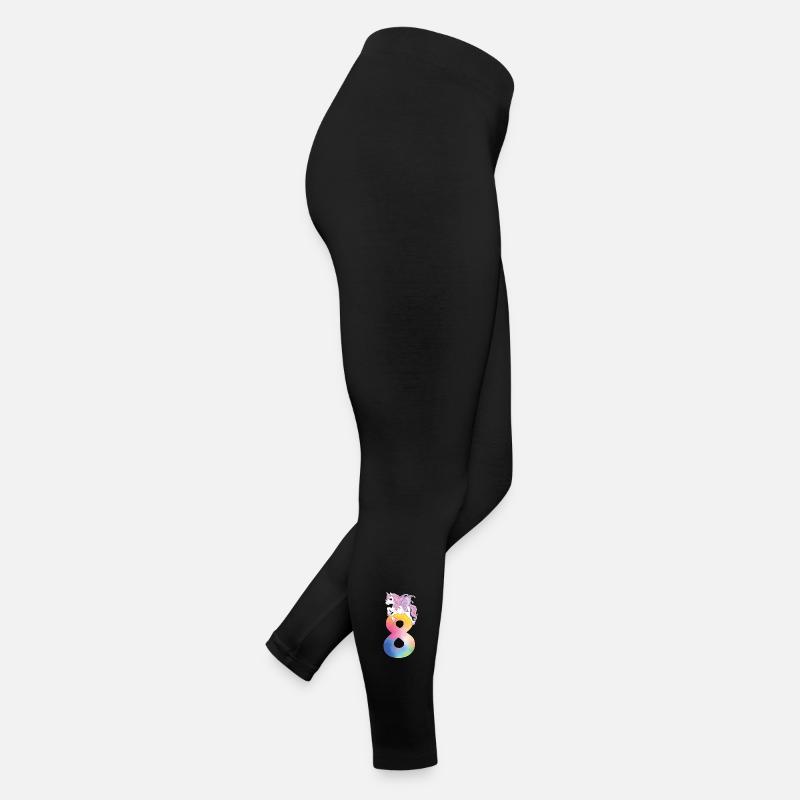 Unicorn with rainbow number 8th birthday Women’s Jersey Leggings