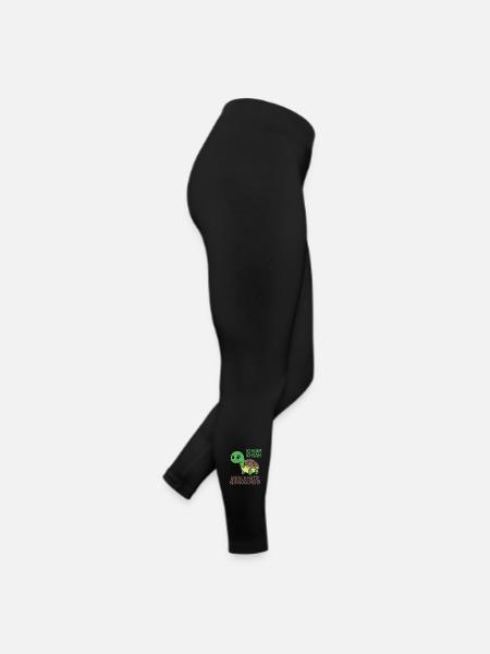 Schildkröte Kein Bock lustiger Spruch - Frauen Jersey Leggings - Schwarz - Rechts